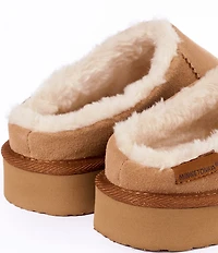 Minnetonka Coze Around Clog Suede Faux Fur Lined Slippers