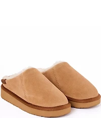 Minnetonka Coze Around Clog Suede Faux Fur Lined Slippers