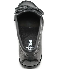 Minnetonka Deerskin Kilty Bow Detail Moccasins