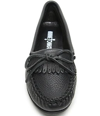 Minnetonka Deerskin Kilty Bow Detail Moccasins