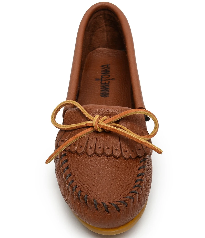 Minnetonka Deerskin Kilty Bow Detail Moccasins