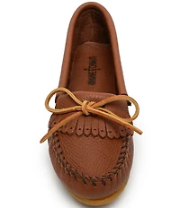 Minnetonka Deerskin Kilty Bow Detail Moccasins