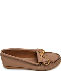 Minnetonka Deerskin Kilty Bow Detail Moccasins