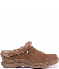 Minnetonka Emerson Suede Water Resistant Pile Lined Mules