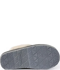 Minnetonka Flurry Cable Knit Bow Faux Fur Lined Scuffs