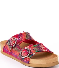 Minnetonka Georgine Horizon Buckled Platform Slide Sandals