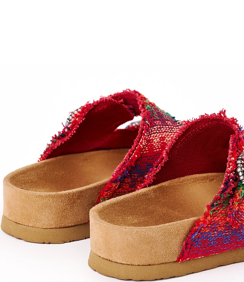 Minnetonka Georgine Horizon Buckled Platform Slide Sandals