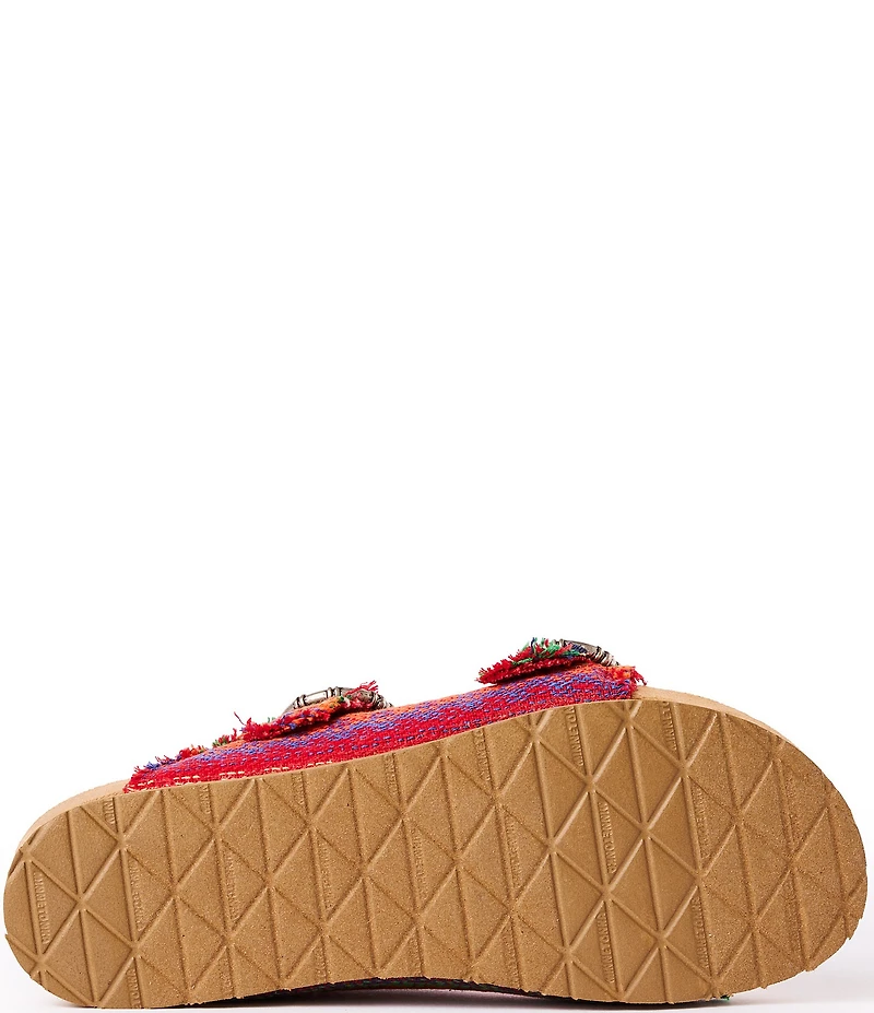 Minnetonka Georgine Horizon Buckled Platform Slide Sandals