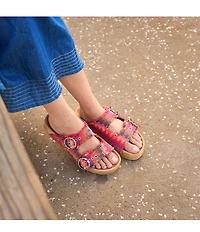 Minnetonka Georgine Horizon Buckled Platform Slide Sandals