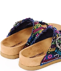 Minnetonka Georgine Shadow Geo Buckled Platform Slide Sandals