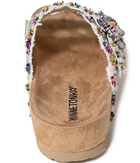 Minnetonka Georgine Striped Buckled Platform Slide Sandals