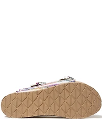 Minnetonka Georgine Striped Buckled Platform Slide Sandals