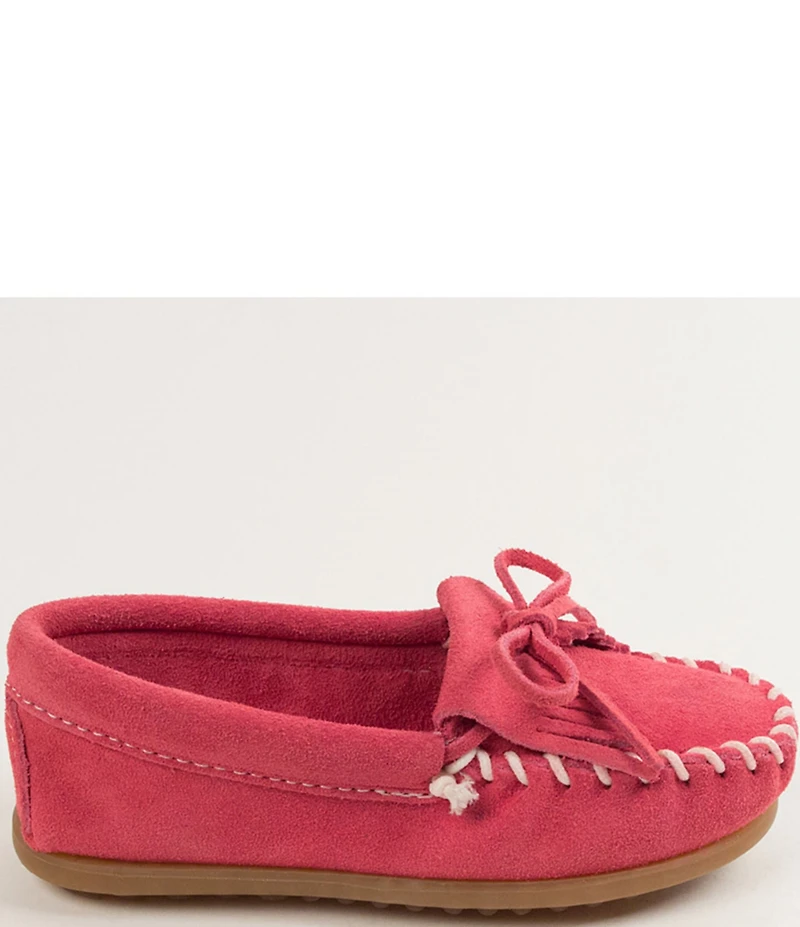 Minnetonka Kids' Kilty Suede Whipstitch Moccasins (Infant)