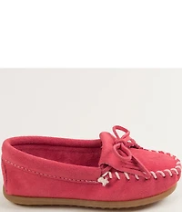 Minnetonka Kids' Kilty Suede Whipstitch Moccasins (Infant)