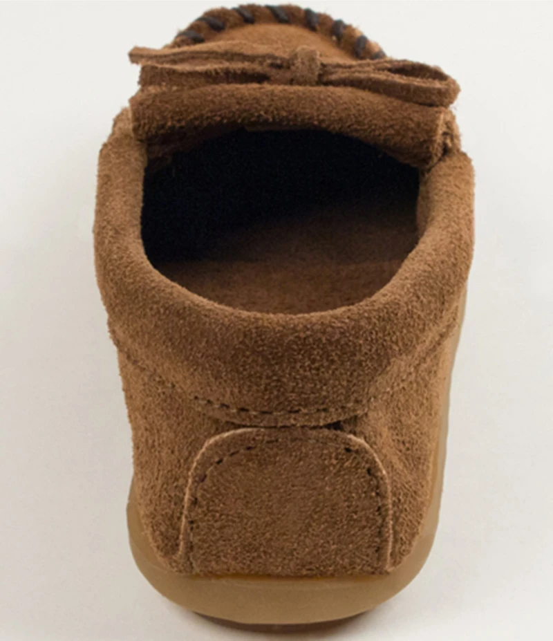 Minnetonka Kids' Kilty Suede Whipstitch Moccasins (Infant)