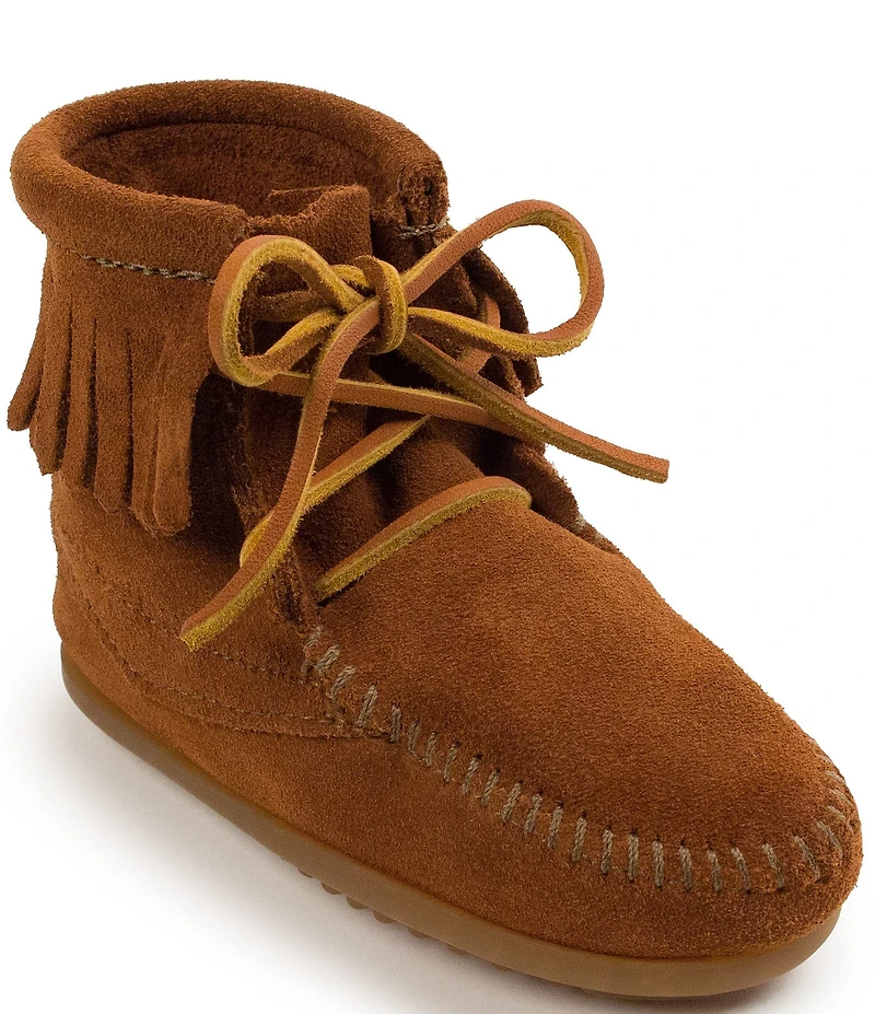 Minnetonka Kids' Suede Fringe Detail Tramper Boots (Infant)