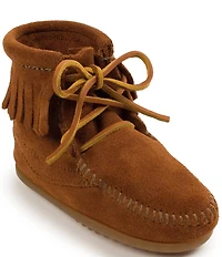 Minnetonka Kids' Suede Fringe Detail Tramper Boots (Infant)