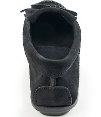 Minnetonka Kilty Suede Kiltie Bow Detail Moccasins