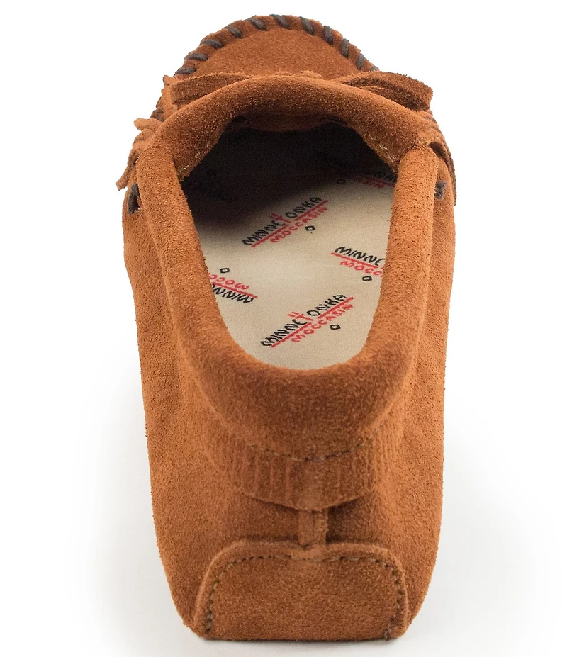 Minnetonka Kilty Softsole Suede Bow Detail Moccasins