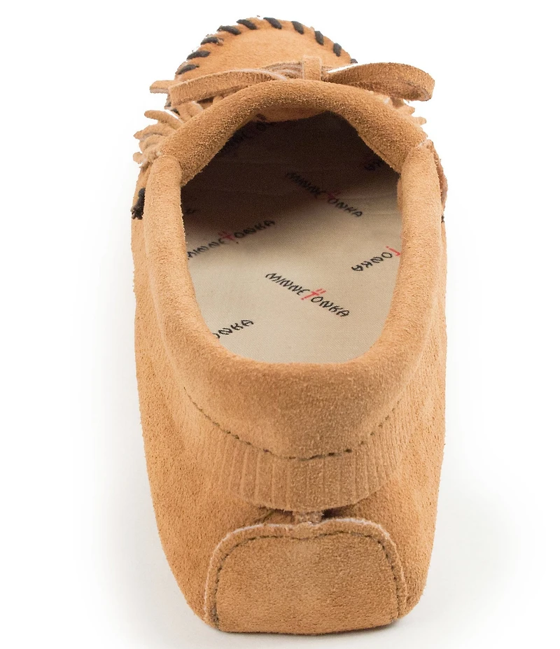 Minnetonka Kilty Softsole Suede Bow Detail Moccasins