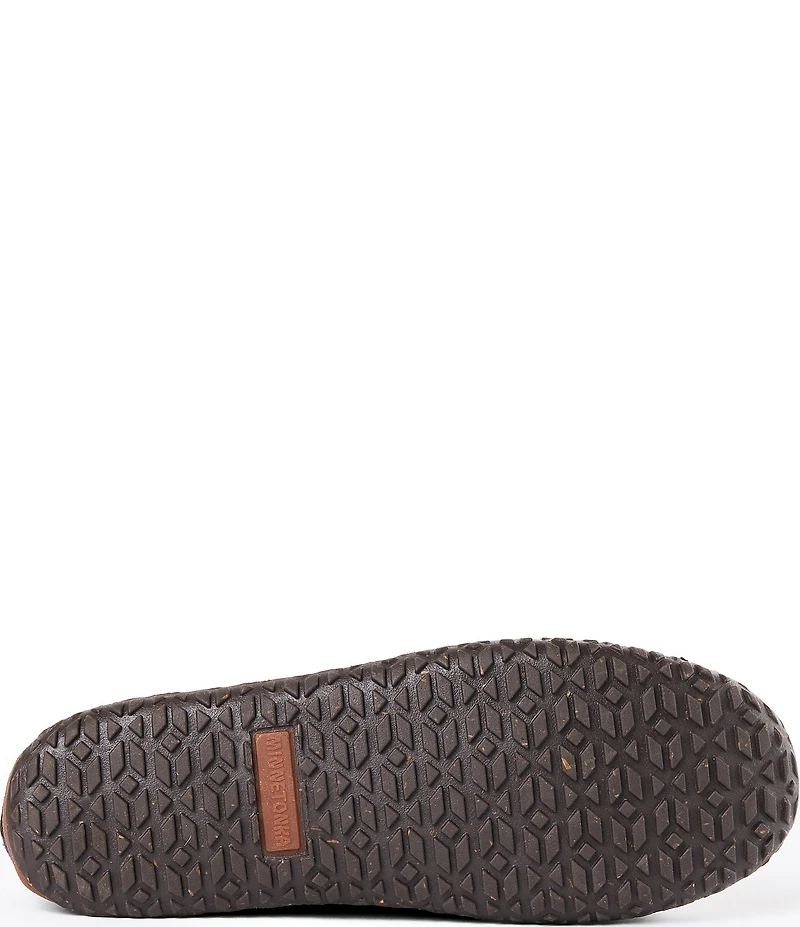 Minnetonka Kilty Tread Suede Bow Fringe Detail Moccasins