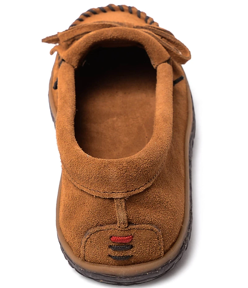 Minnetonka Kilty Tread Suede Bow Detail Moccasins