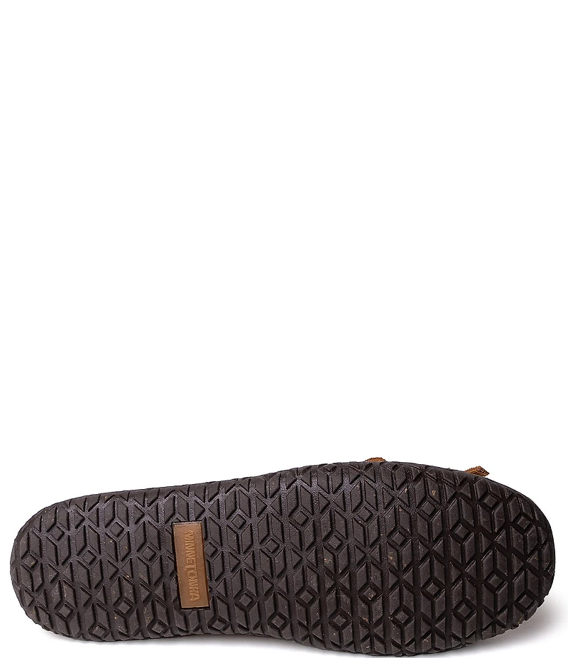 Minnetonka Kilty Tread Suede Bow Detail Moccasins