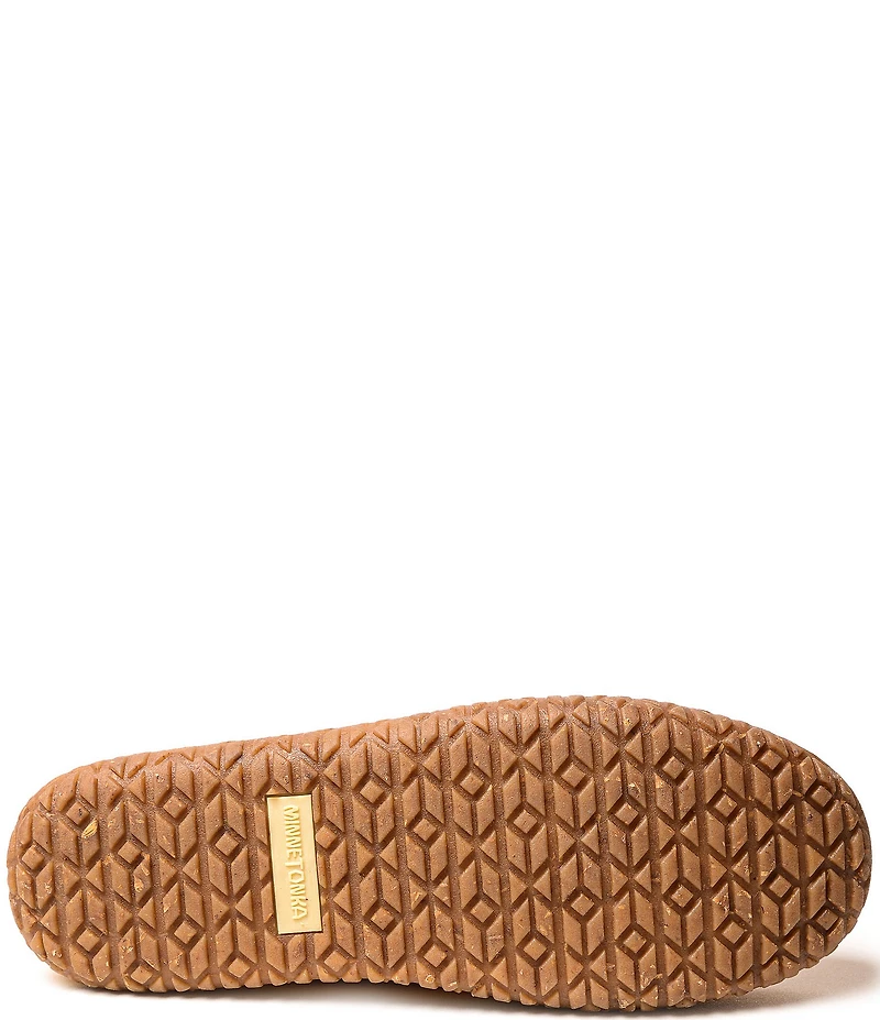 Minnetonka Kilty Tread Suede Bow Detail Moccasins