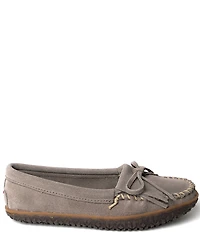 Minnetonka Kilty Tread Suede Bow Detail Moccasins