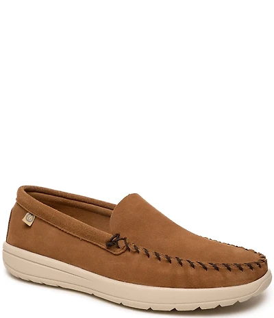 Minnetonka Men's Discover Classic Suede Slip On Loafers