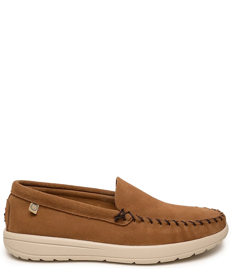 Minnetonka Men's Discover Classic Suede Slip On Loafers