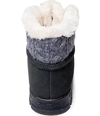 Minnetonka Norean Suede Sweater Knit Slipper Booties