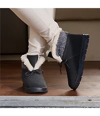 Minnetonka Norean Suede Sweater Knit Slipper Booties