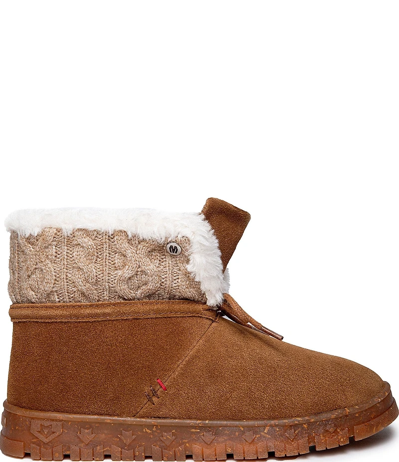 Minnetonka Norean Suede Sweater Knit Slipper Booties