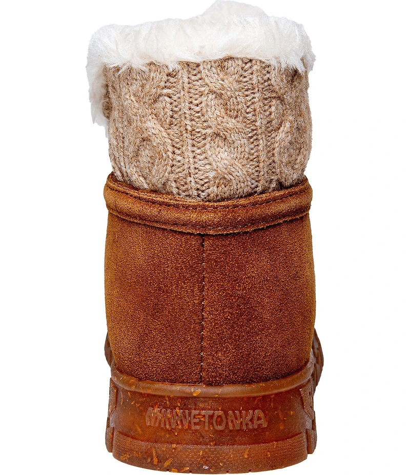 Minnetonka Norean Suede Sweater Knit Slipper Booties