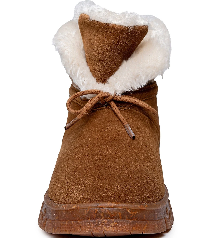 Minnetonka Norean Suede Sweater Knit Slipper Booties