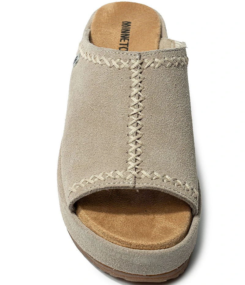 Minnetonka Paislee Suede Platform Slides