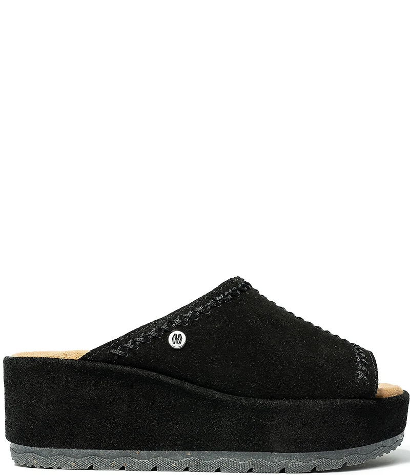 Minnetonka Paislee Suede Platform Slides