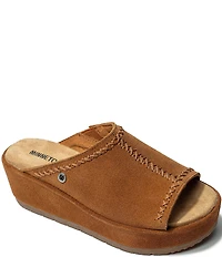 Minnetonka Paislee Suede Platform Slides