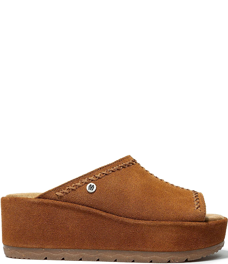 Minnetonka Paislee Suede Platform Slides