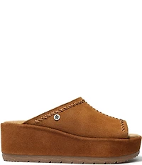 Minnetonka Paislee Suede Platform Slides