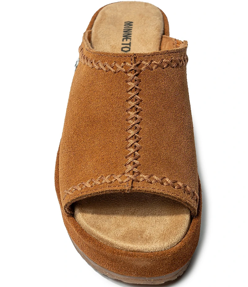 Minnetonka Paislee Suede Platform Slides