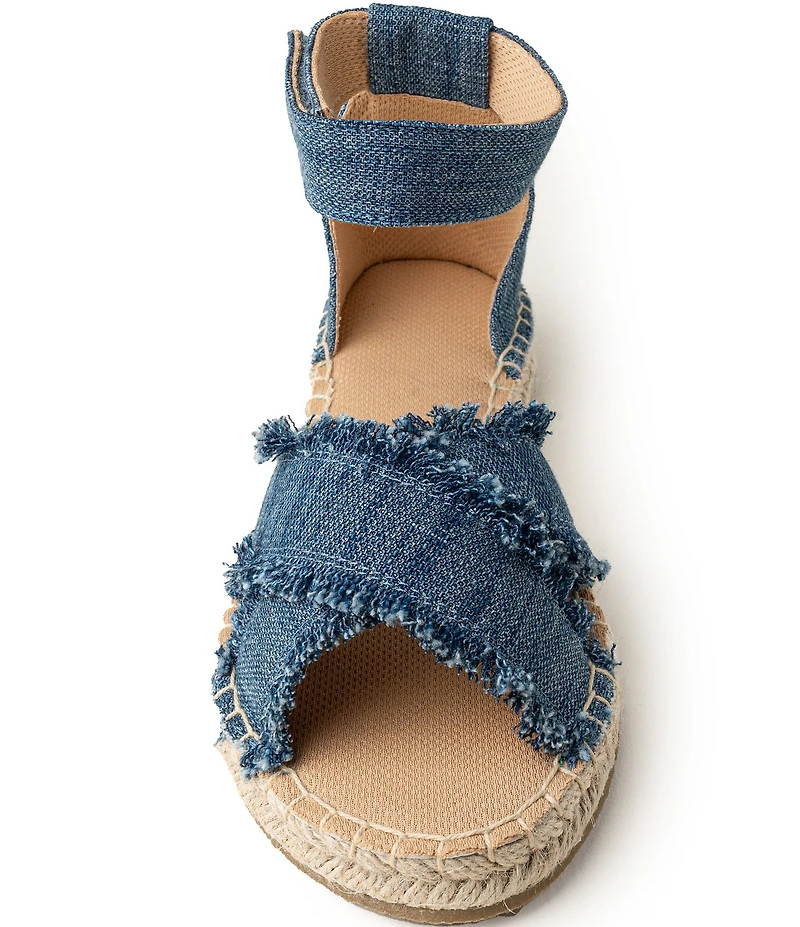 Minnetonka Pemma Denim Ankle Strap Espadrille Sandals
