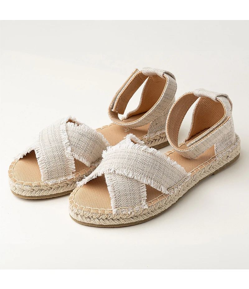 Minnetonka Pemma Herringbone Ankle Strap Espadrille Sandals