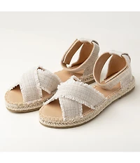 Minnetonka Pemma Herringbone Ankle Strap Espadrille Sandals