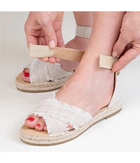 Minnetonka Pemma Herringbone Ankle Strap Espadrille Sandals