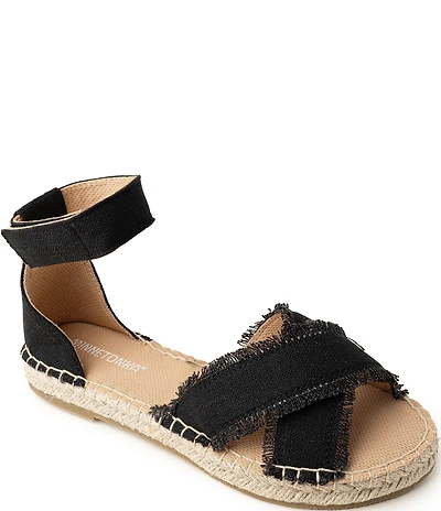 Minnetonka Pemma Linen Ankle Strap Espadrille Sandals