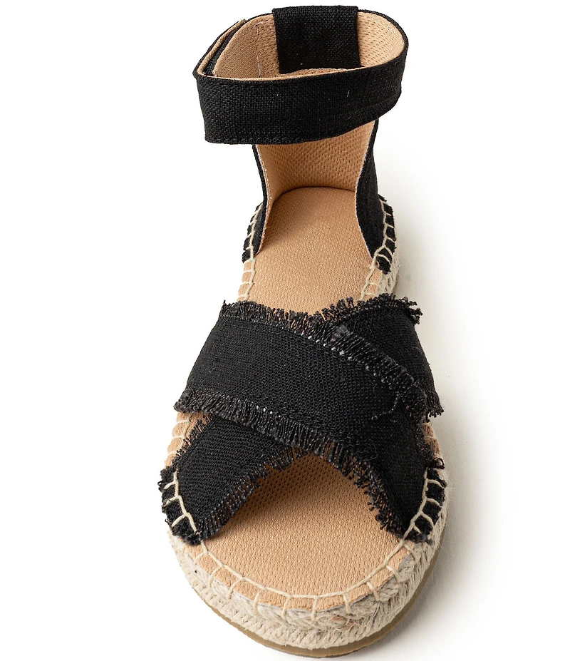 Minnetonka Pemma Linen Ankle Strap Espadrille Sandals