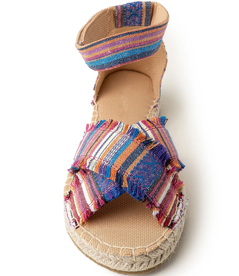 Minnetonka Pemma Stripe Ankle Strap Espadrille Sandals