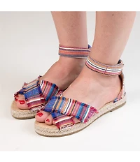 Minnetonka Pemma Stripe Ankle Strap Espadrille Sandals